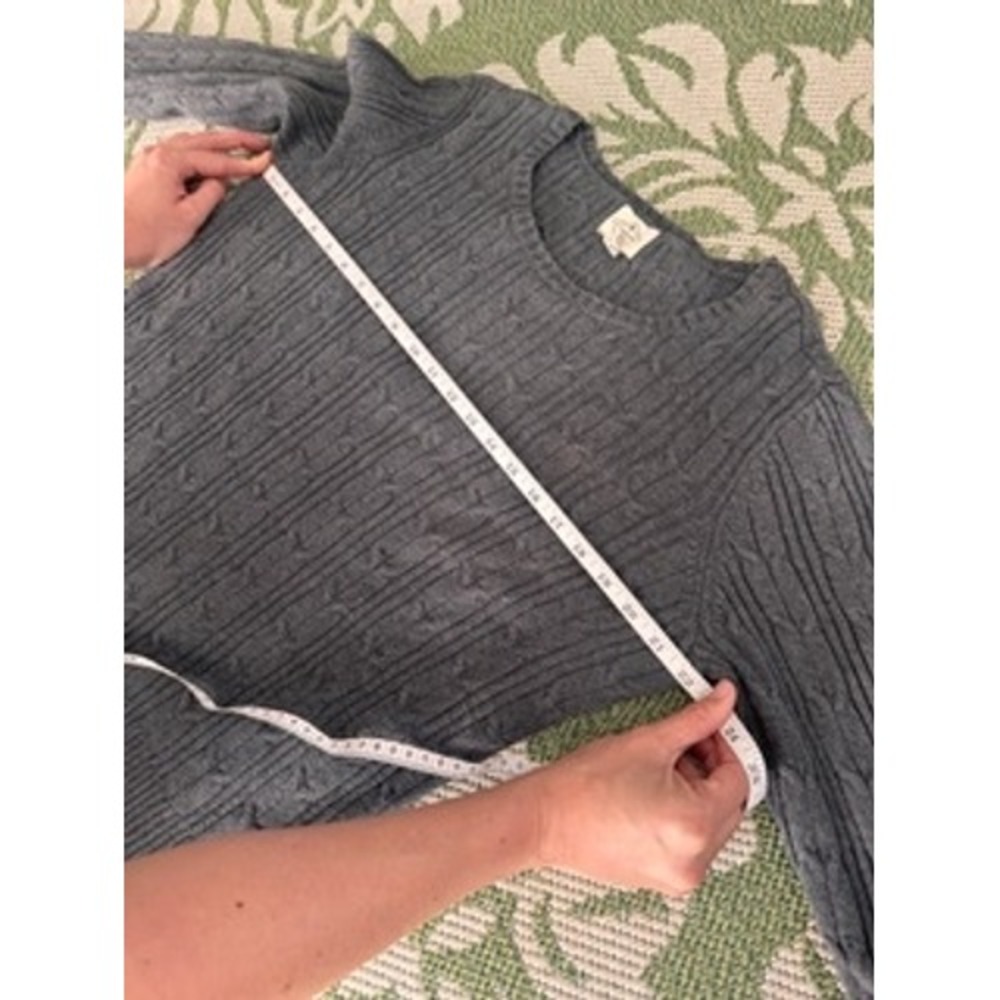 St John's Bay Womens Gray Cable Knit Crewneck Pullover Sweater‎ Size L - Picture 5 of 6